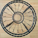 Side table wrought iron flower decoration