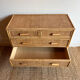 Vintage woven rattan bamboo chest of drawers