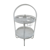 1950s white expanded metal portable bar