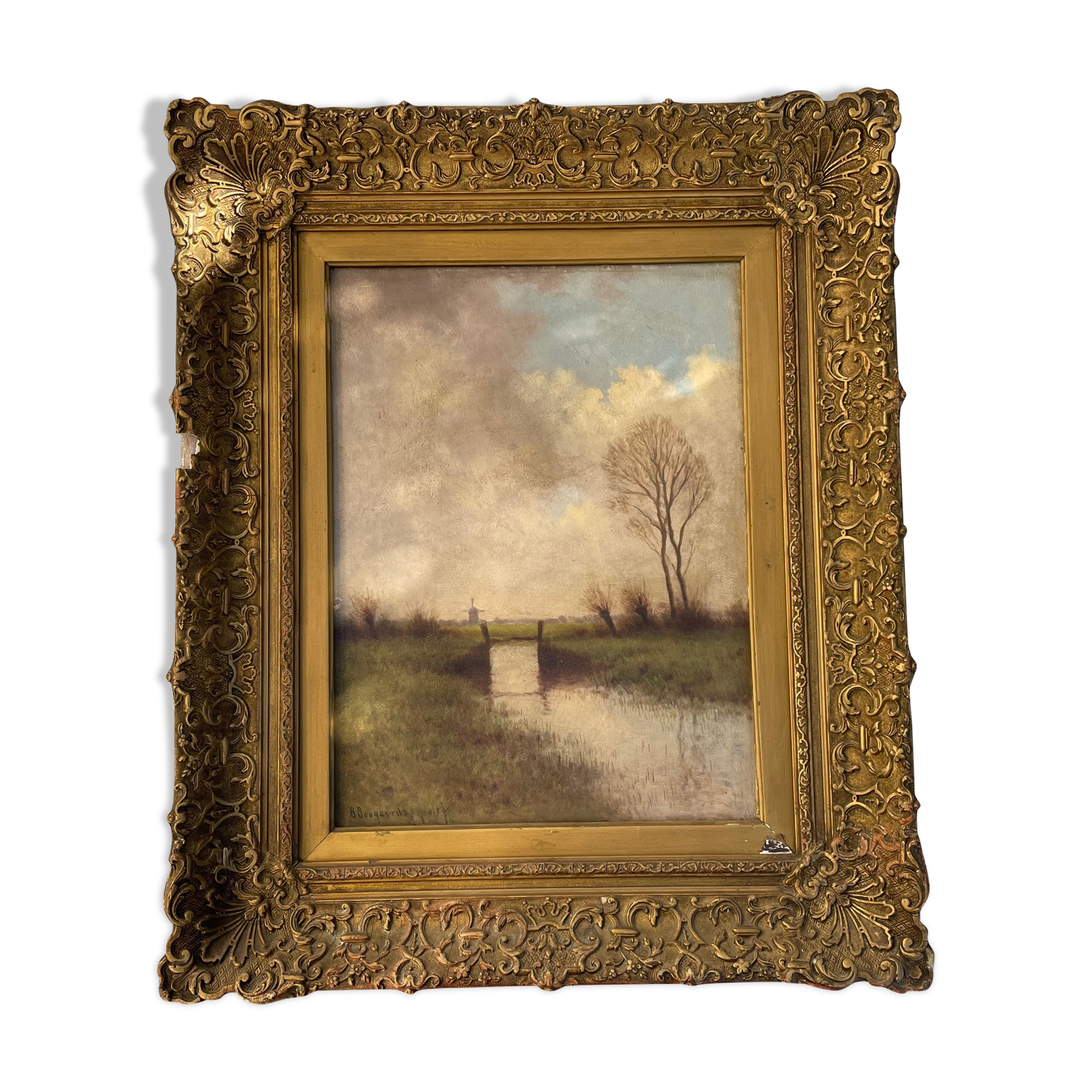 Oil on canvas, holland landscape