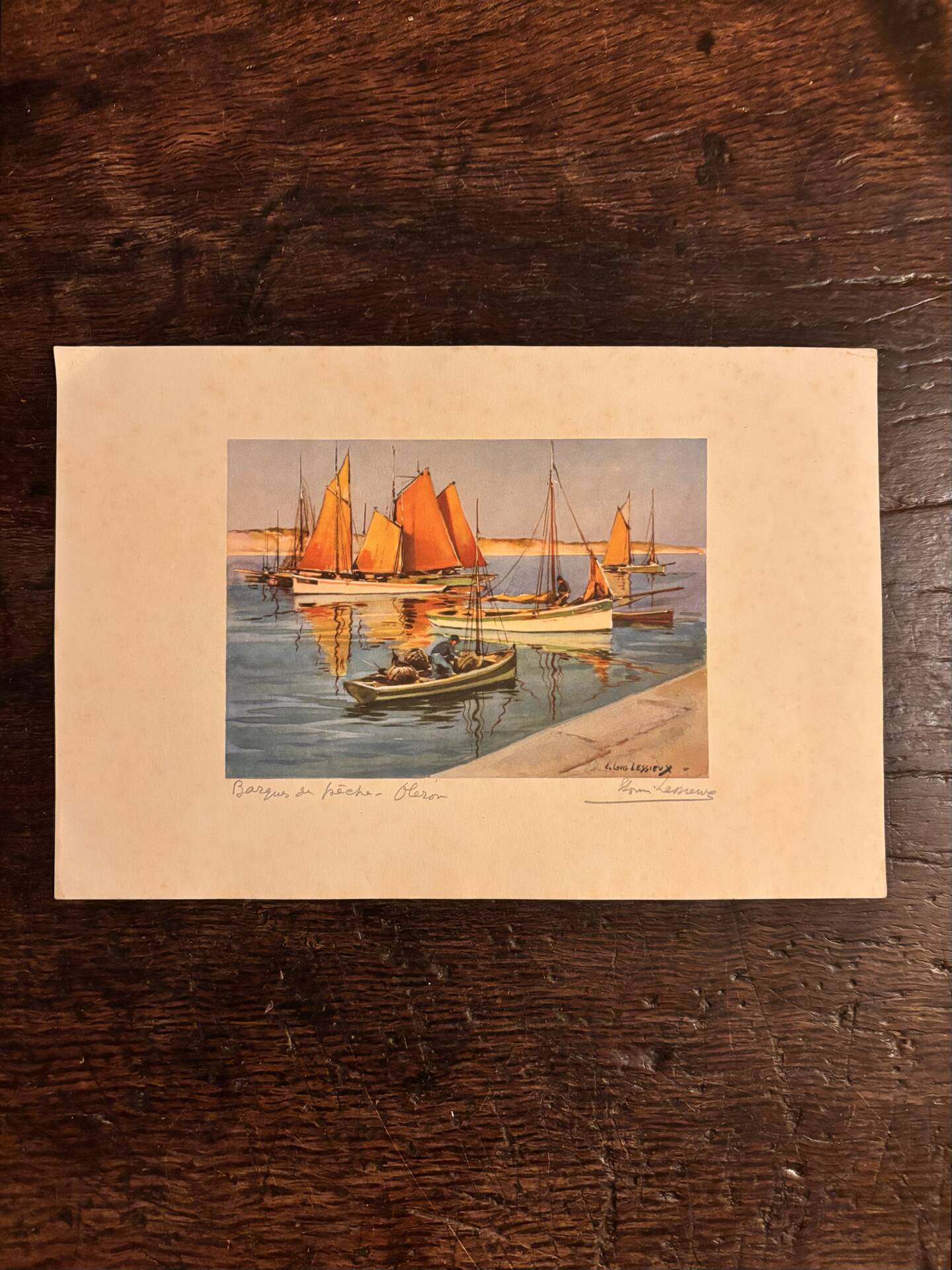 2 Estampes Anciennes / Lithographies. Île d'Oléron par Louis Lessieux