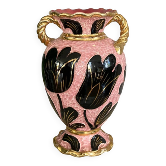 Vallauris floralia ceramic vase 8.39 carpentras mid-20th century