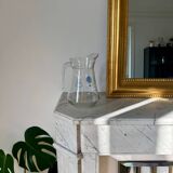 Glass pitcher with cloud decoration