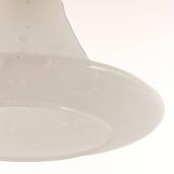 Large suspended brass luminaire from Limburg with opaline glass, Germany, 1970s.