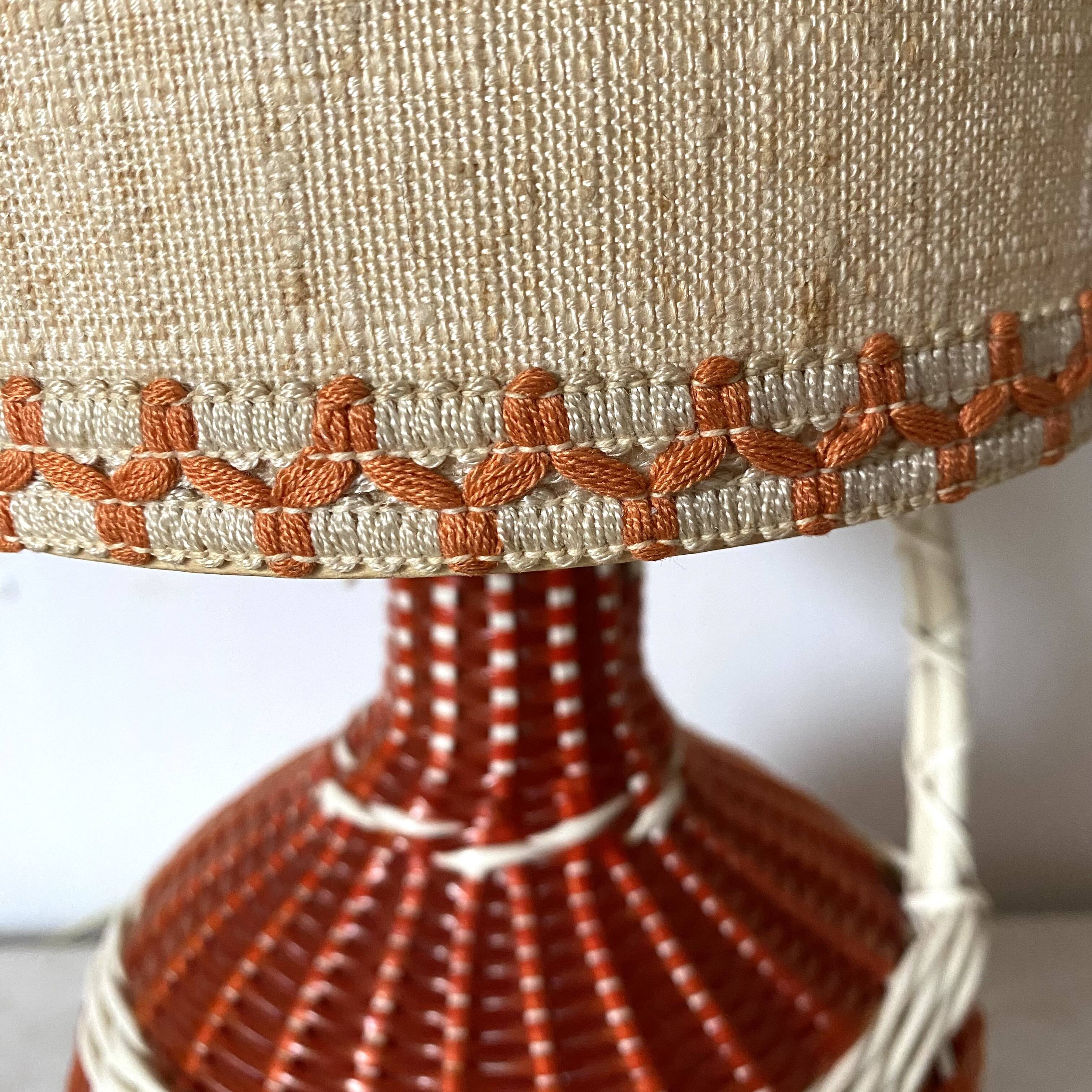 Vintage scoubidou bottle lamp, 1960s
