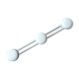 Coat rack in white lacquered metal 70s 3 hooks