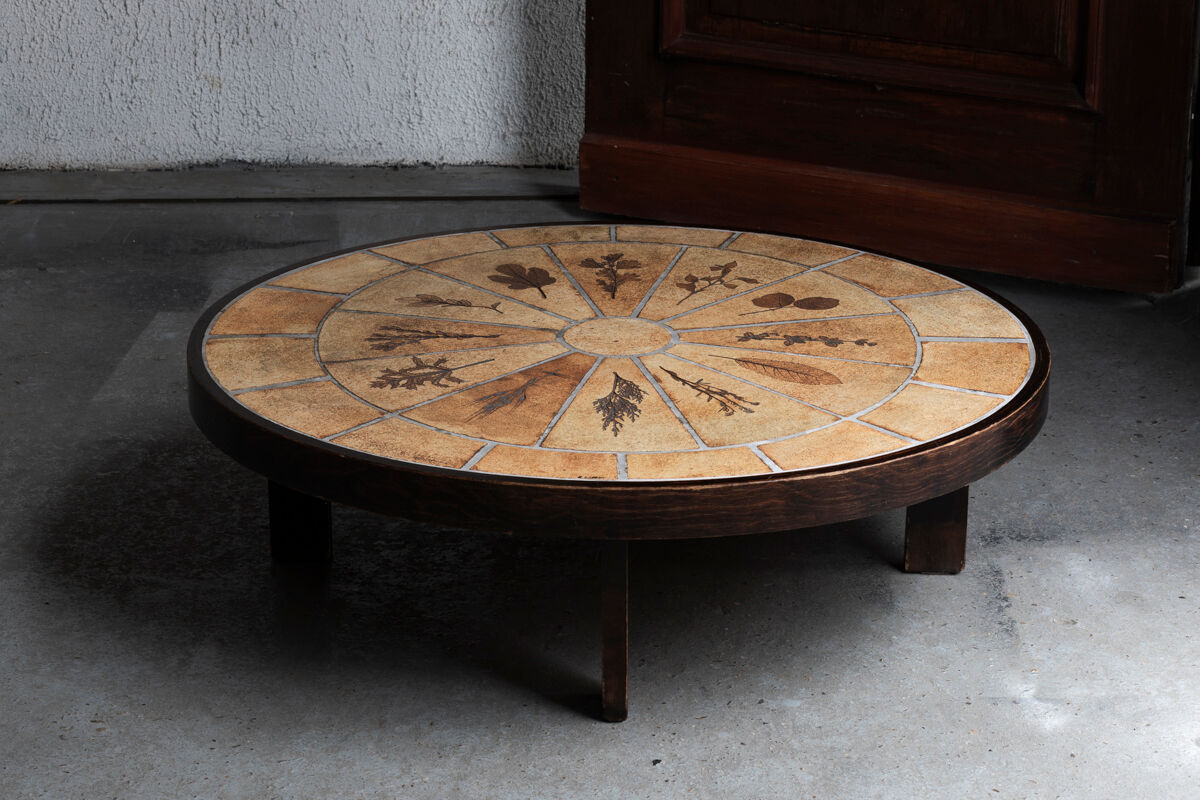 Coffee table by Roger Capron, oval design, France, 1960s