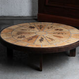 Table basse de Roger Capron, design ovale, France, années 1960