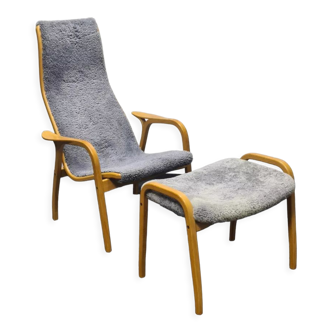 Fauteuil et repose-pieds Vintage Lamino par Yngve Ekström pour les suédois