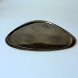 Rockabilly brass serving tray triangular vintage from the 1950s