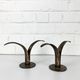 Pair of Lily brass candle holders, Ystad Metall, Sweden, design Ivar Ålenius Björk