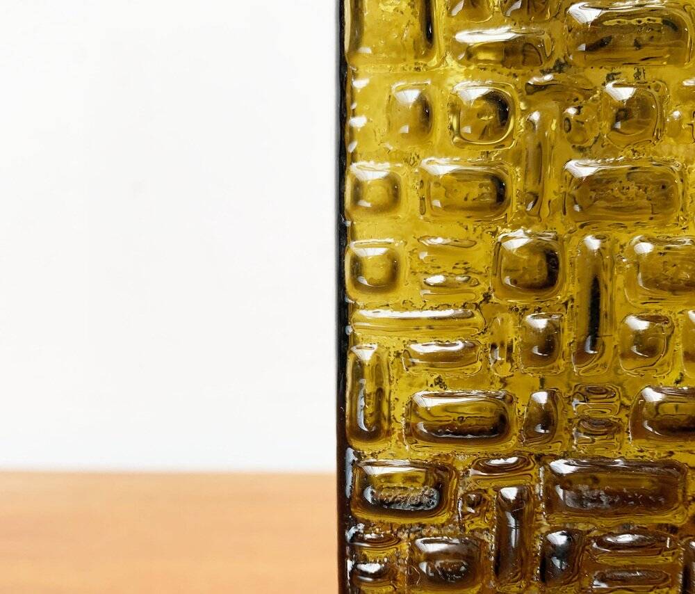 Brutalist bubble glass vase from the German space age mid-century by Emil Funke for Gral, 1960s.