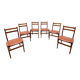 Ensemble de 6 chaises de style scandinave en hêtre, 1970