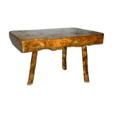 Brutalist table in solid chêne of the 70s