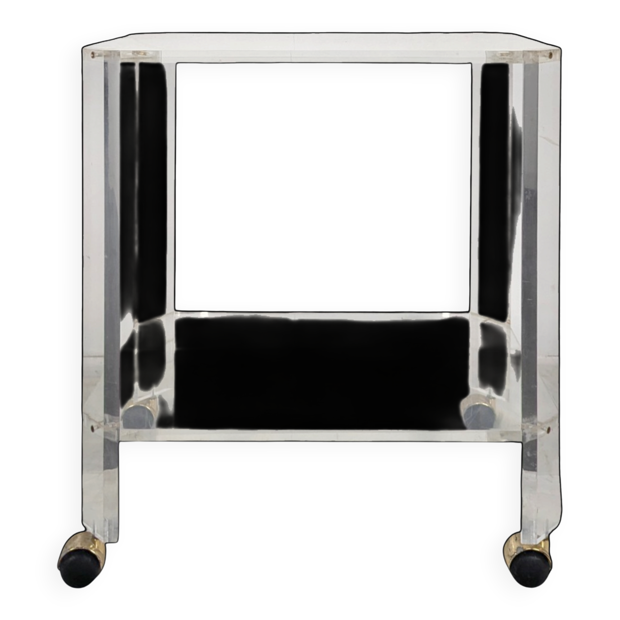 Rolling dessert trolley in plexiglass David Lange