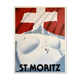 Original poster St Moritz by Razzia - Large Format - Signed by the artist - On linen