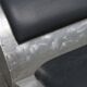Industrial aluminum & vinyl lounge chair with footrest, 1970s