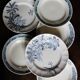 6 Terre de Fer blue Marcel Alésia Exotic Longchamp plates
