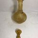 Old bottle decanter glass yellow geometric shape + Cap