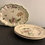 2 plates and 1 dish in Samadet earthenware