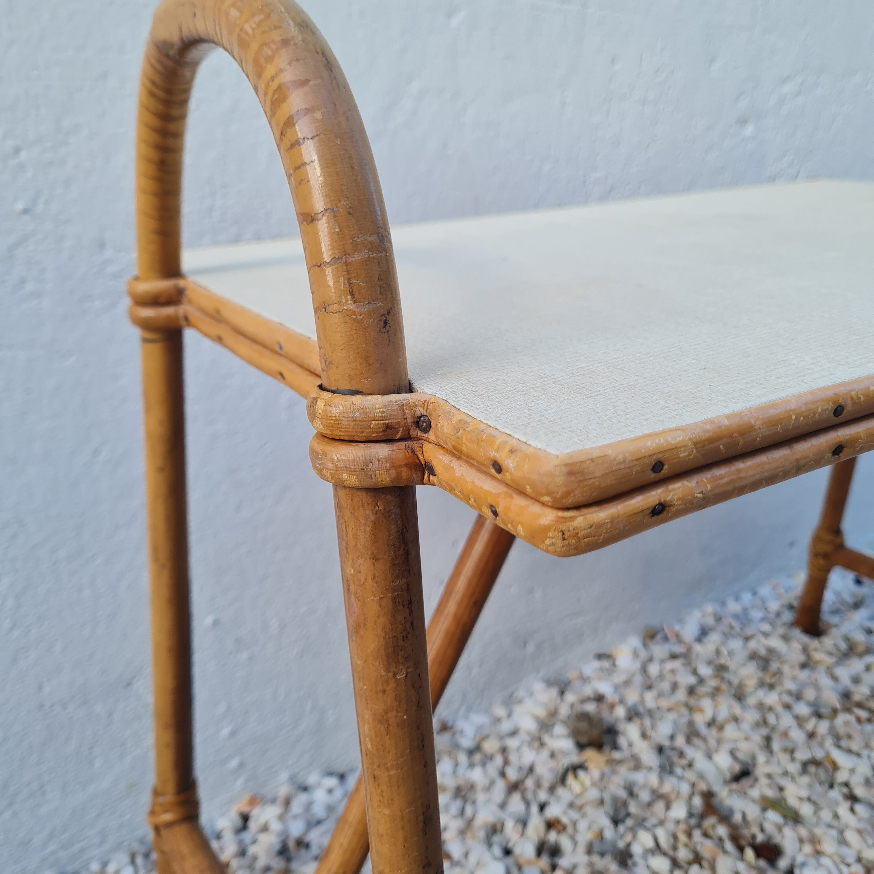 Vintage rattan bedside