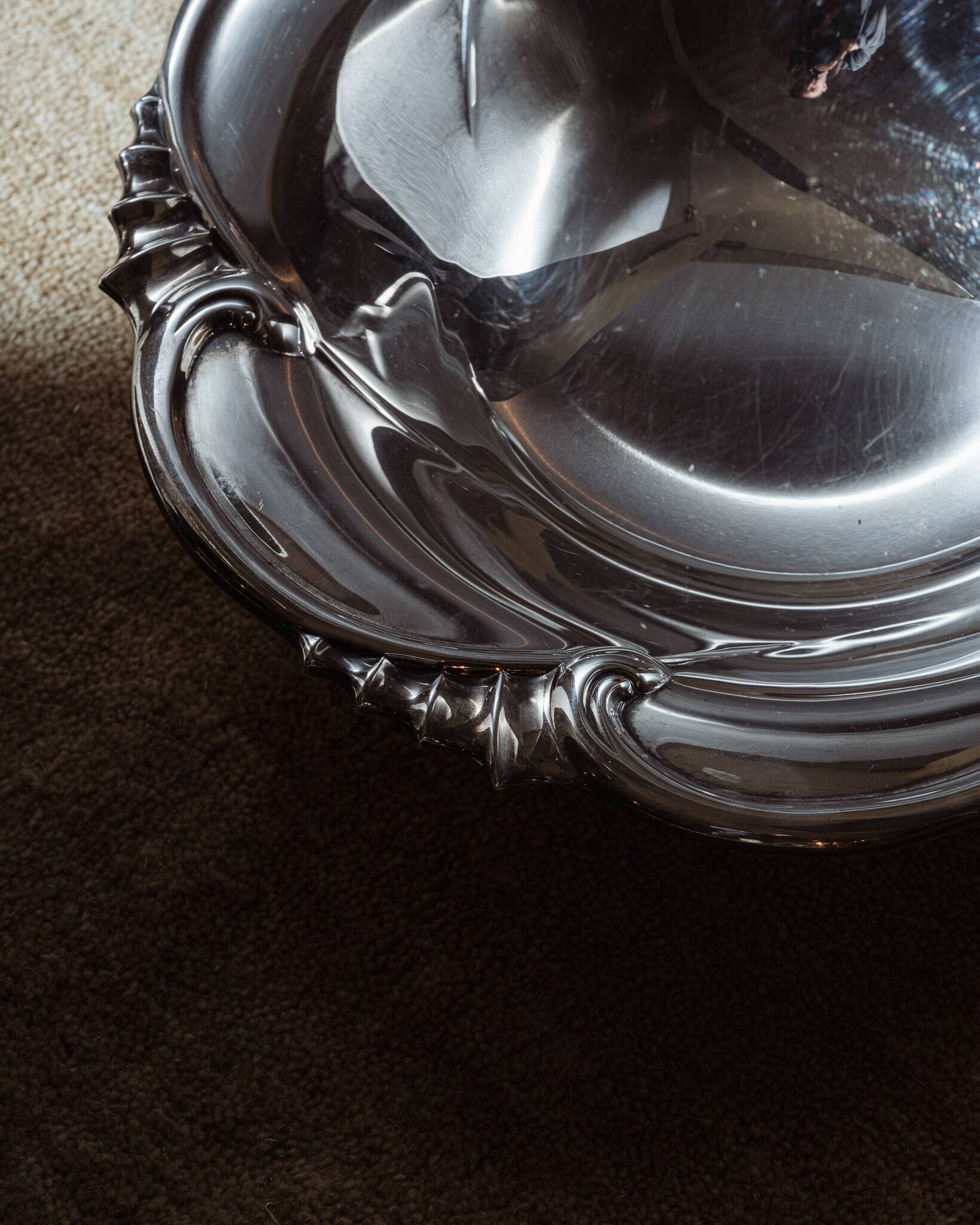 Silver metal basket, 1950s