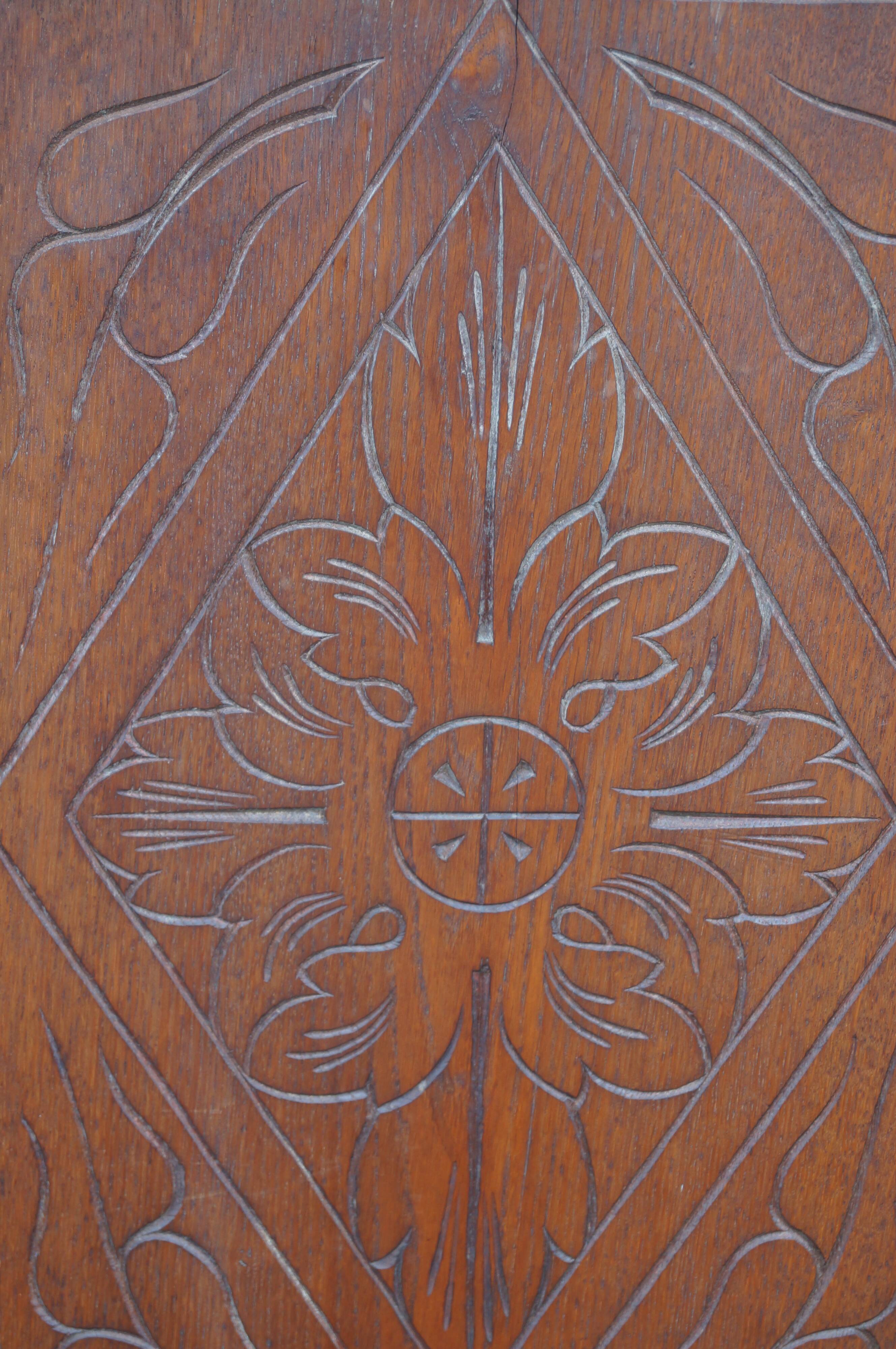 Carved wooden door pediment