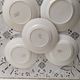 Set of 5 dinner plates in Terre de fer earthenware, red color, antique French