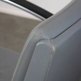 Vintage grey cow leather bauhaus design armchair by Ahrend de Cirkel