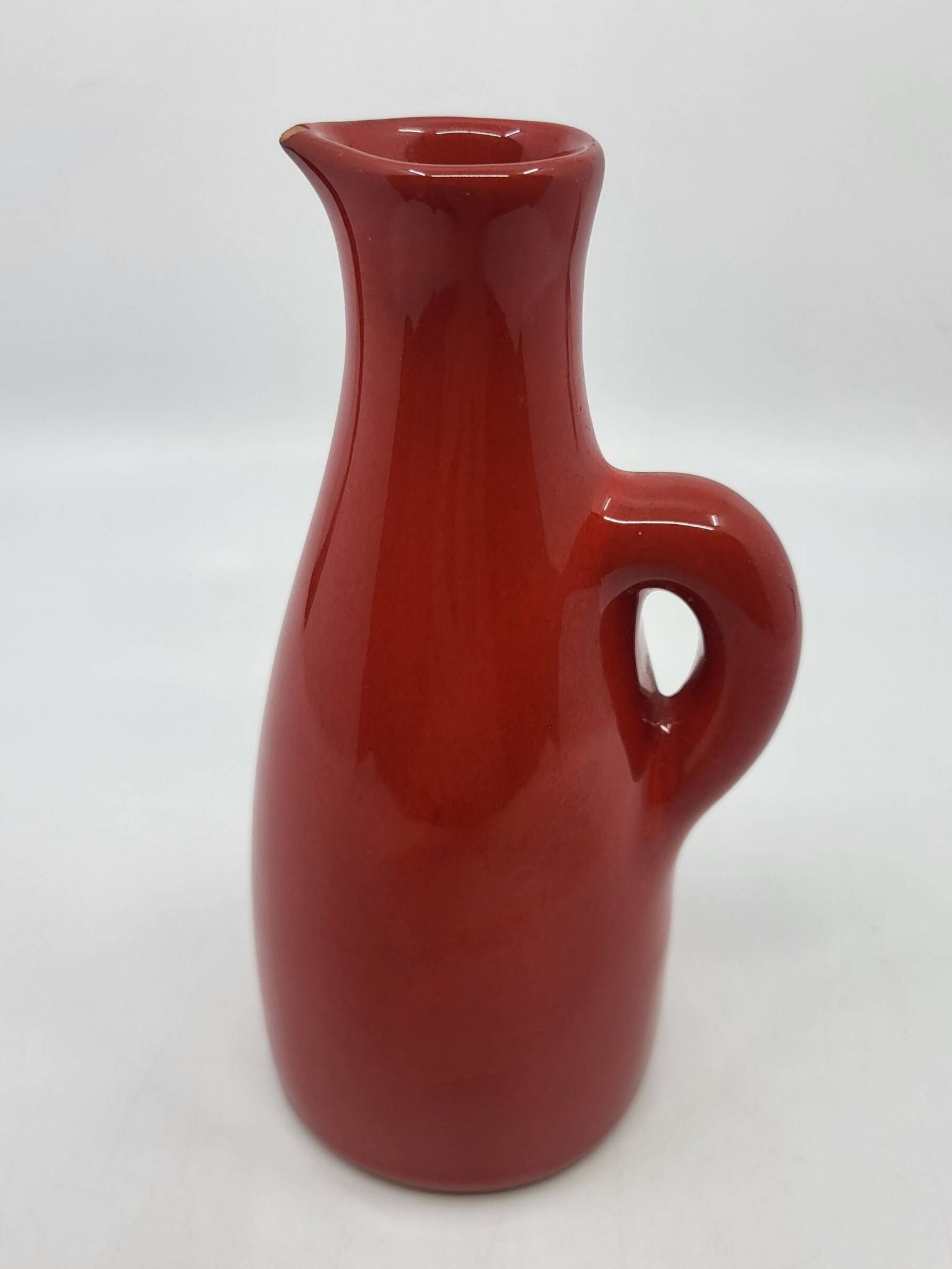 Robert Picault bottle in red ceramic, Vallauris, France, vintage 1950.