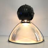 Lampe suspension holophane verre prismatique noire