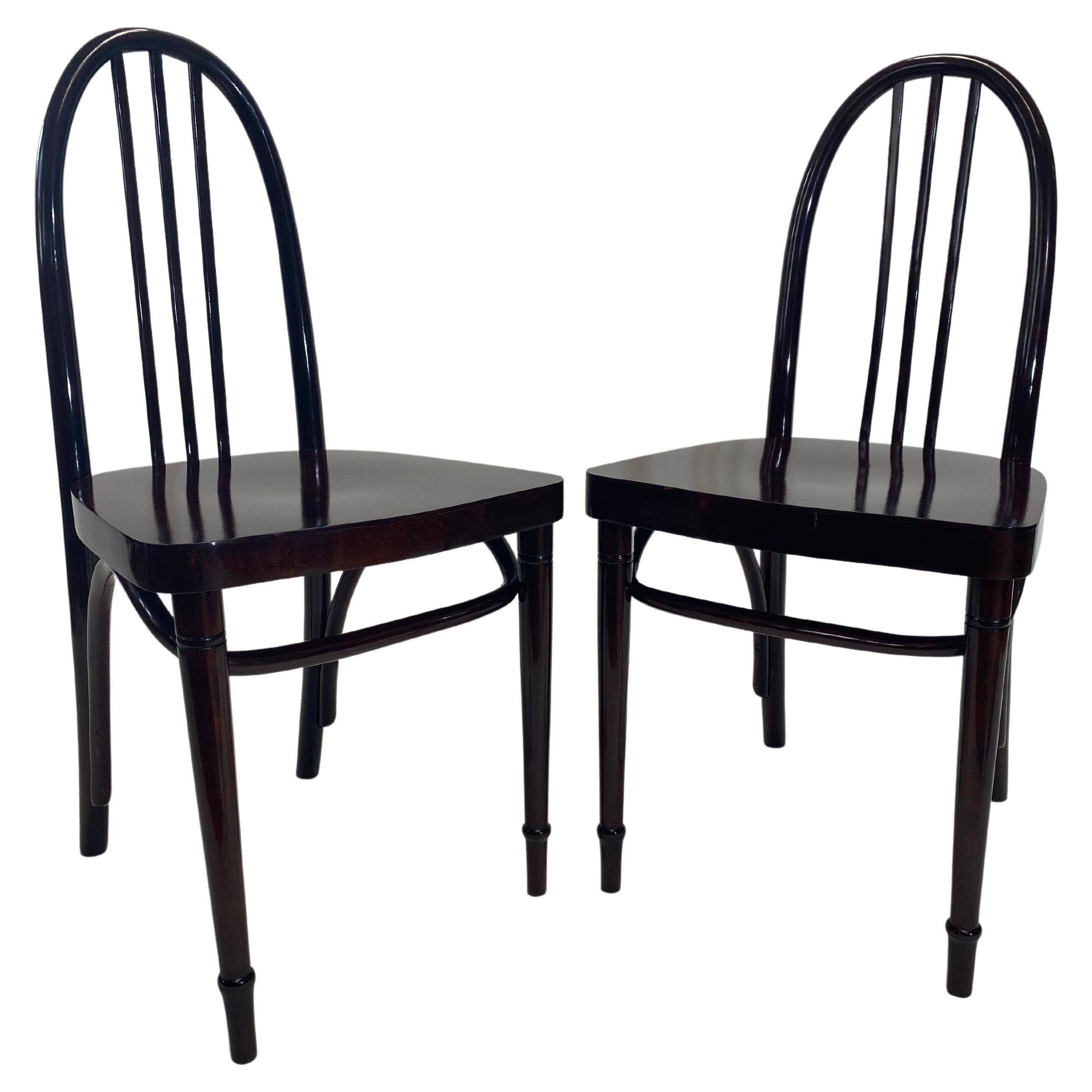 Pair of Secession chairs Josef Hoffmann no.637 Ex. by Thonet