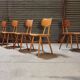 Set of 5 all-wood chairs published by Ton 1960