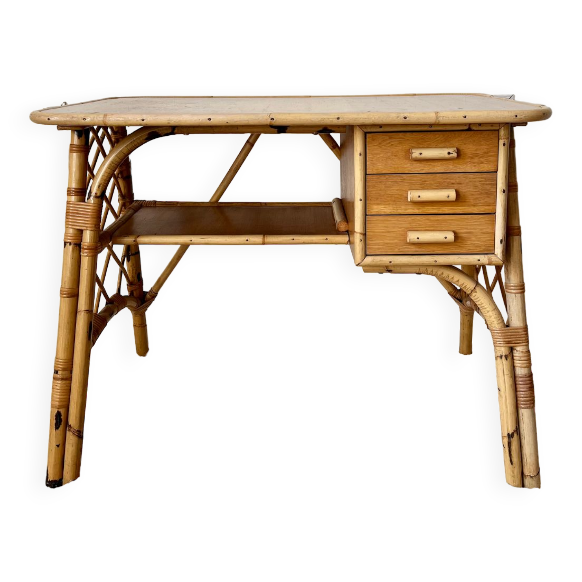 Vintage rattan desk