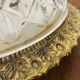 Cut crystal ceiling light with a brass frame