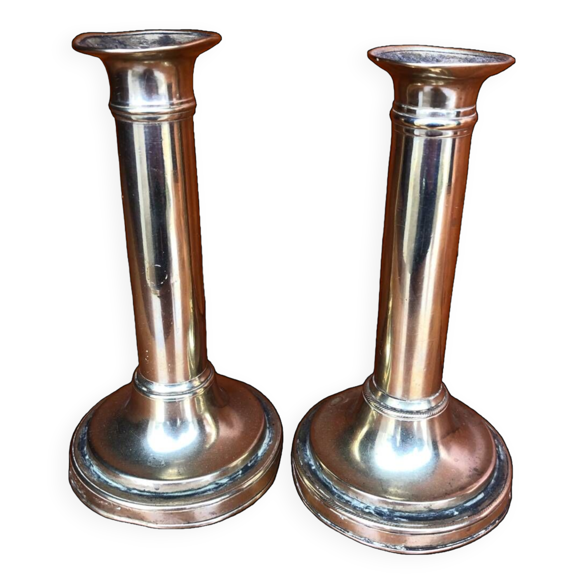 Pair of antique brass candlesticks