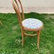 6 Bistro Chairs Fischel Thonet Bent Beech Damask Fabric