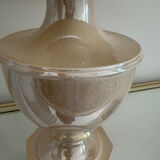 Beige glazed ceramic lamp from the 80s