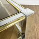 Table basse en chrome et verre fumé à double plateau, années 70