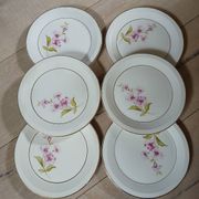 6 vintage Moulin des Loups dessert plates