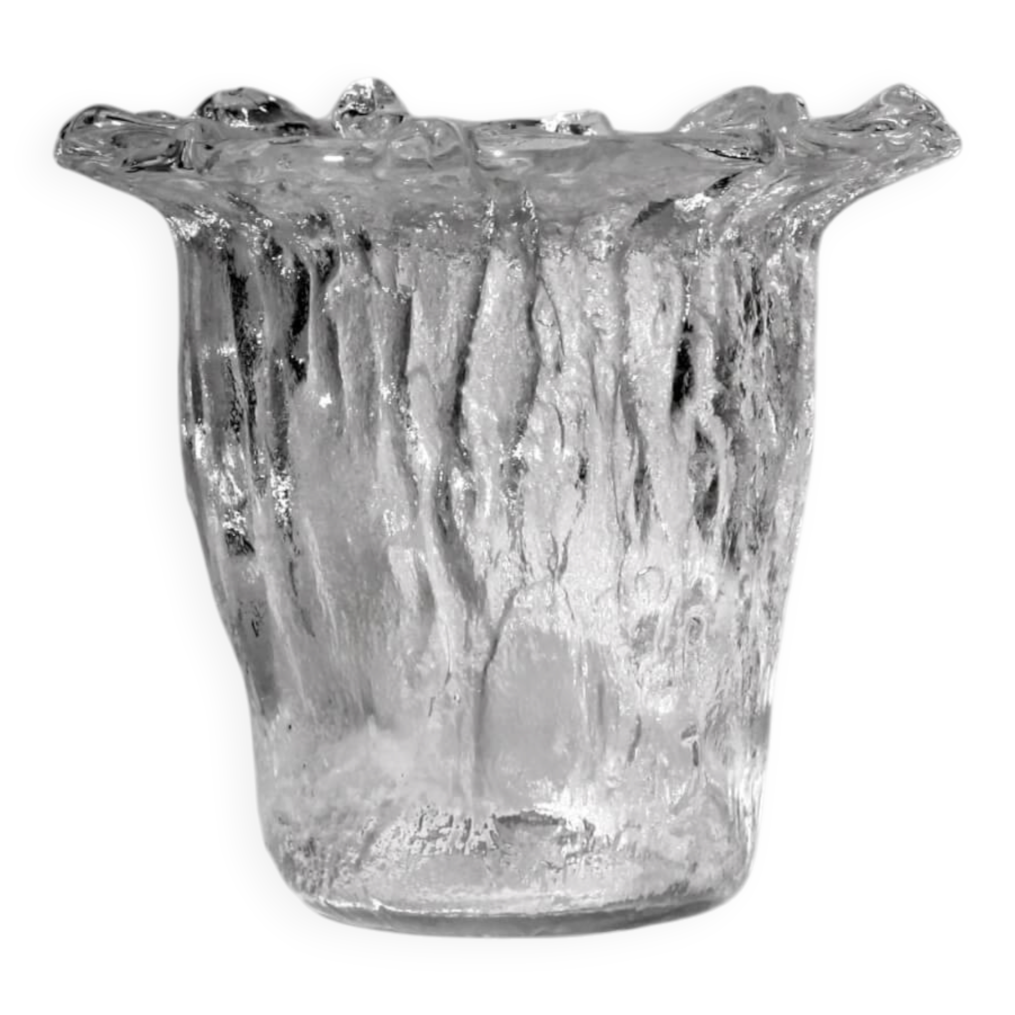 Uno Westerberg Organic Massive Glass Vase, For Pukeberg, 1960s, Sweden