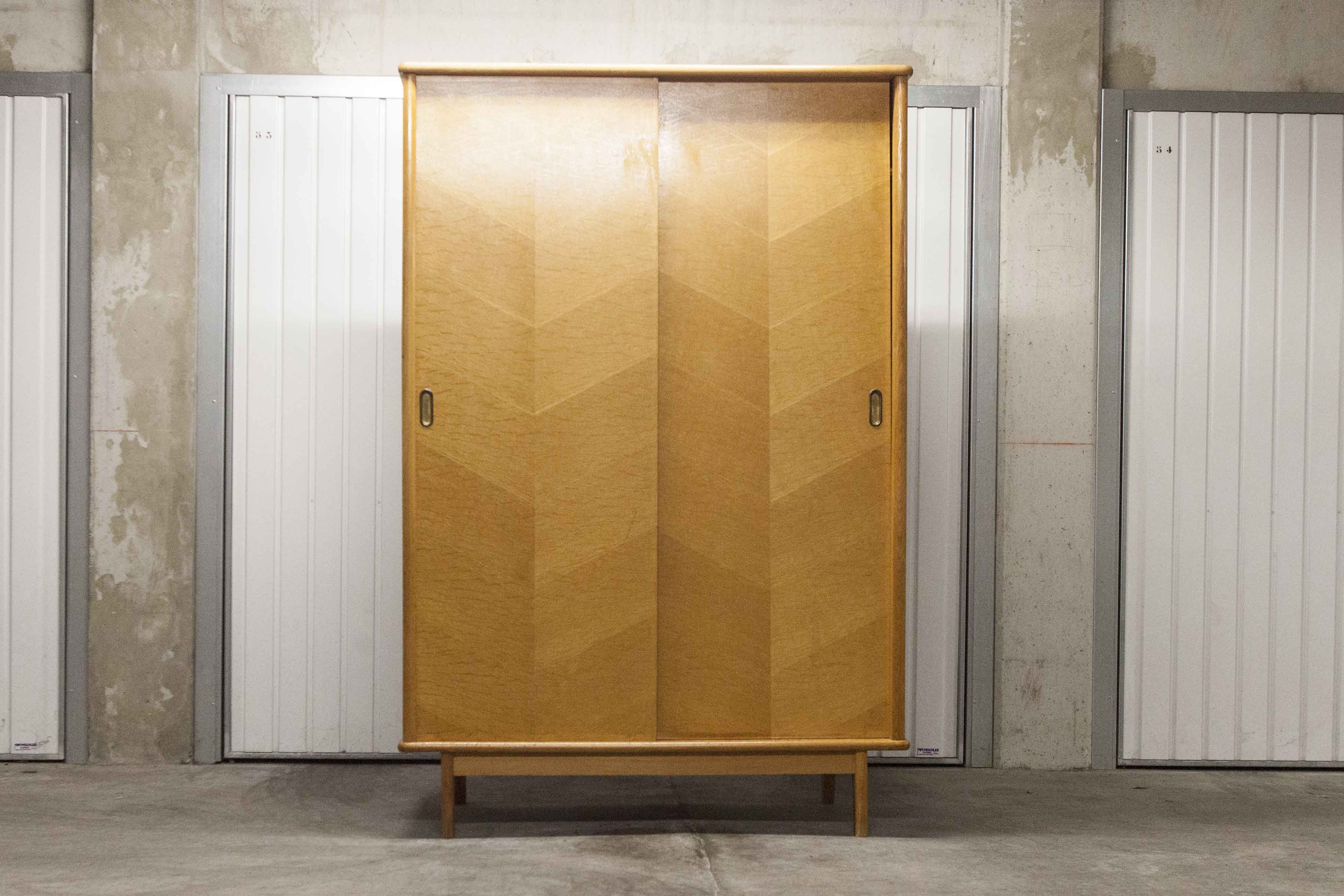 Scandinavian wardrobe 2 sliding doors 1960