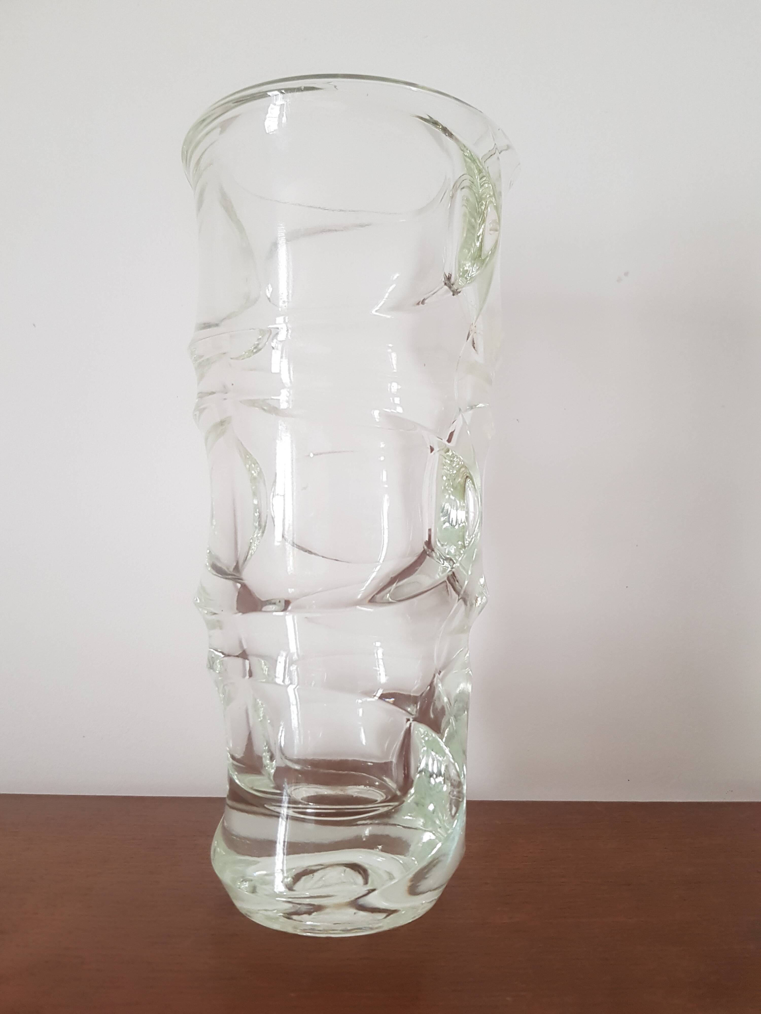 70s molded glass vase