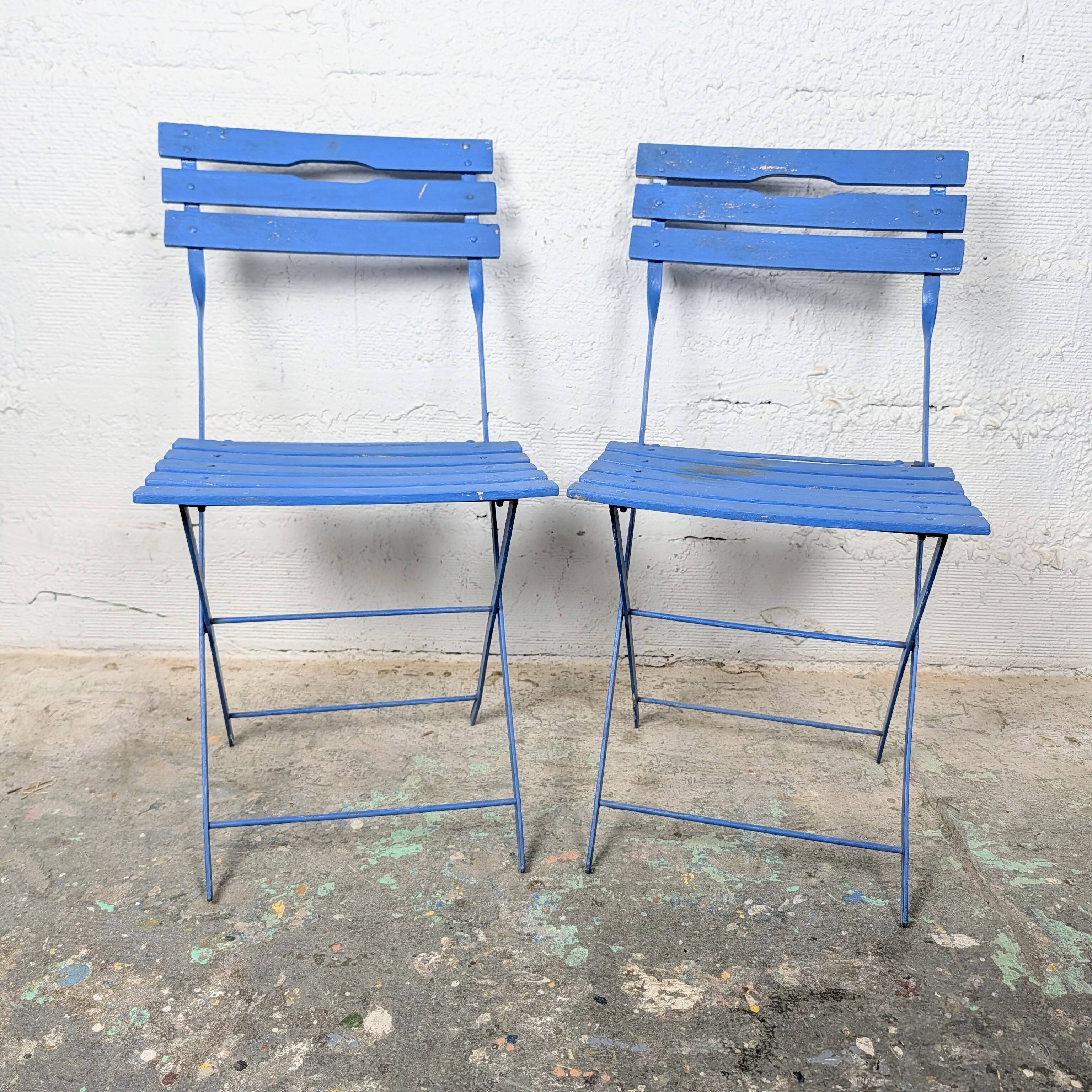 Pair of folding garden chairs