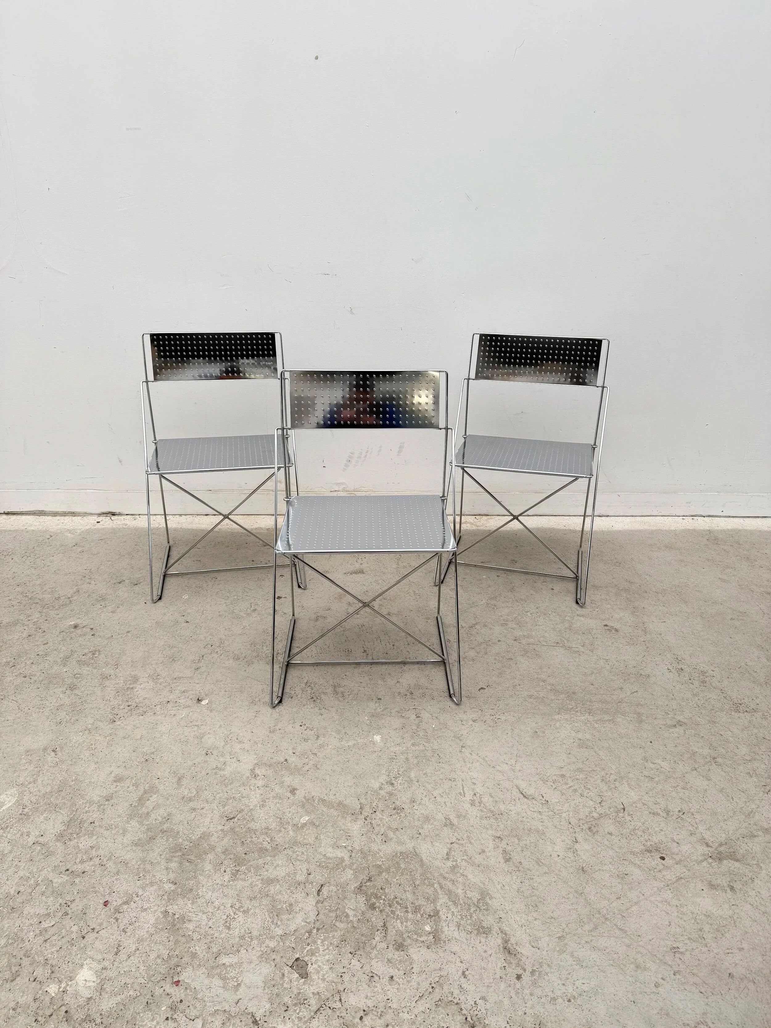 Nuova X Line chair for Magis in chrome, Italy 1980