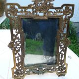 Napoleon III gilded metal table mirror