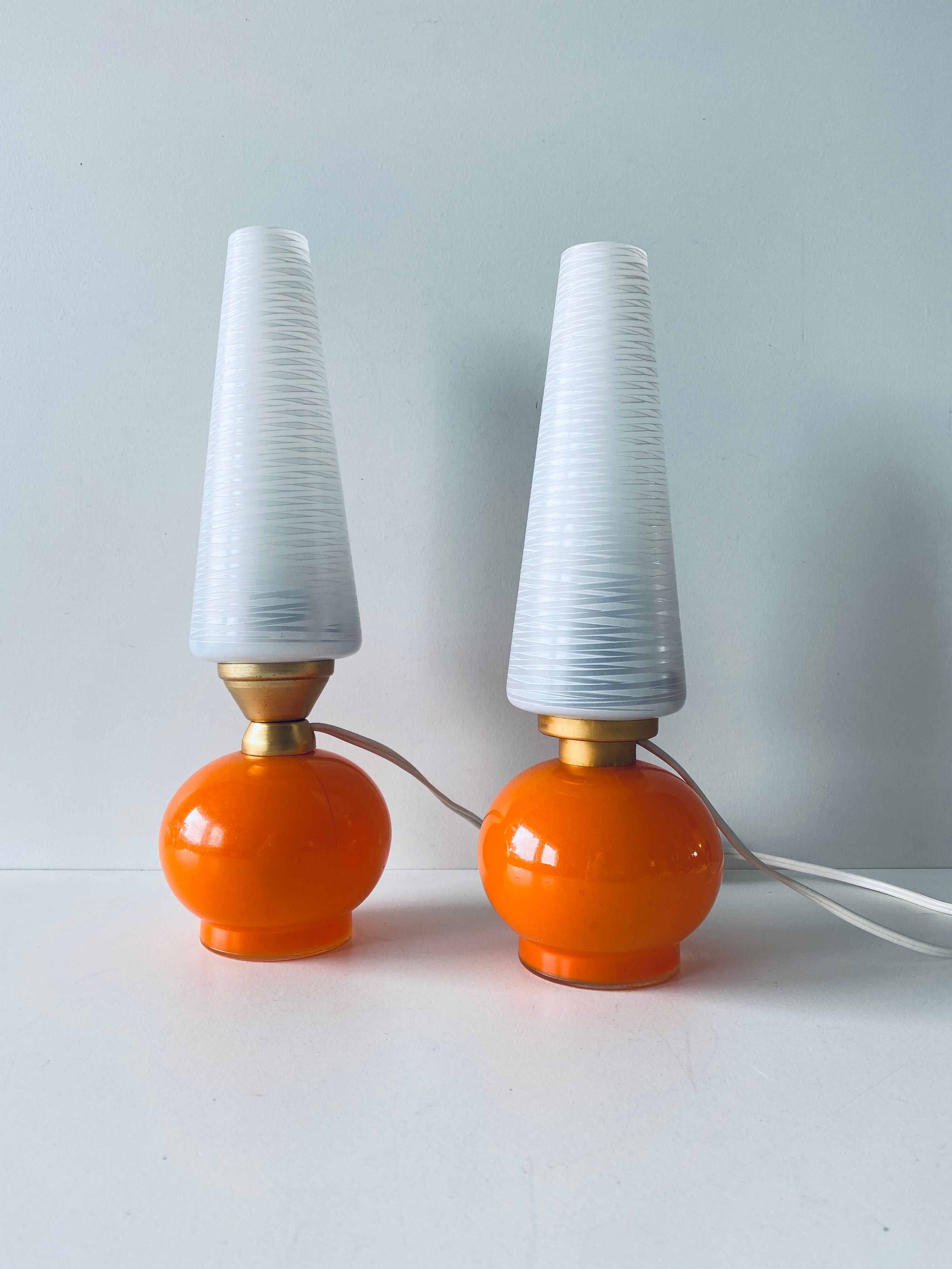 Paire de lampes de chevet vintage