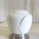 Ceiling light, globe wall lamp in opaline and chrome mount - mid 20th century.