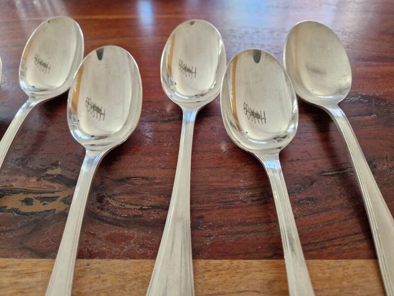 Christofle - Set of 7 table spoons model America, Design Luc Lanel