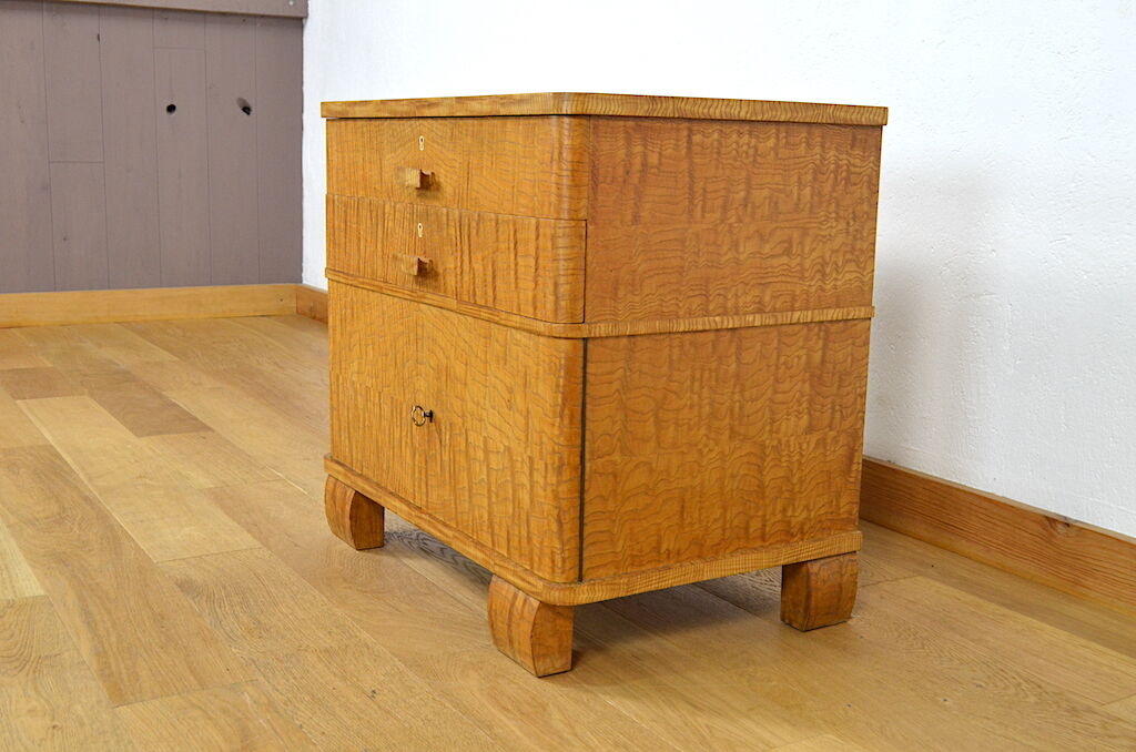 Vintage low furniture in blond wood 1940